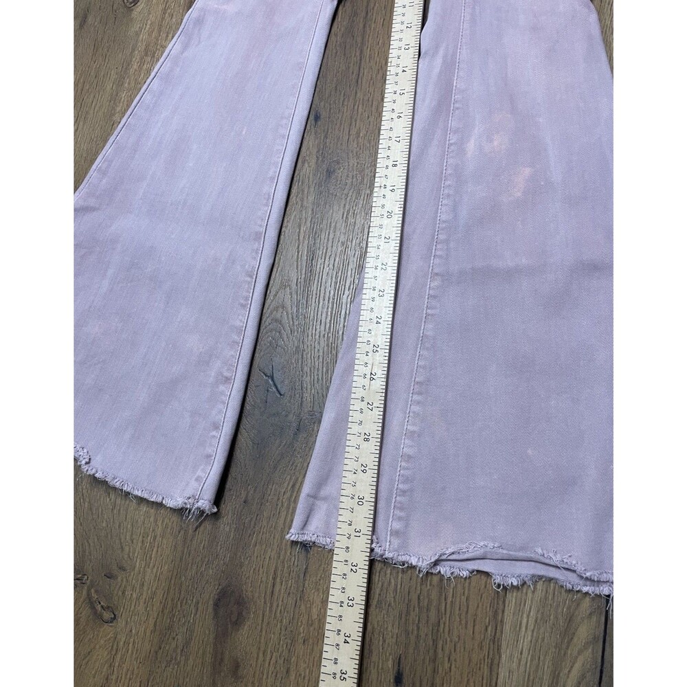 Altar'd State Women's Raw Hem Rose Pink Acid Wash Flare Jeans - Size 24 - Picture 7 of 8